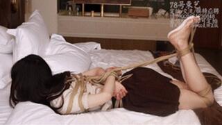 xy78-Barefoot Chinese girl is tied and tickled by a pig on the bed