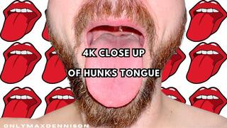 4k close up of hunks tongue