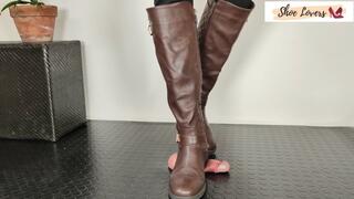 Brown boots hard trampling cock crush 4k