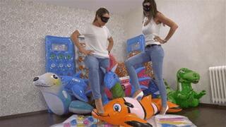 Our high heels destroy all of your inflatables!