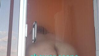 SBBW latina showers and dries off jiggly rolls