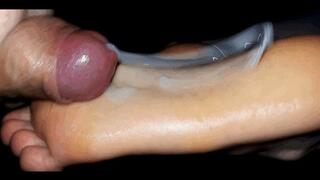 Daria - Cumming twice on her young salty soles [foot worship, footjob, cum on feet, cum eating] (4K)