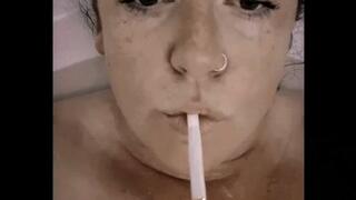 Bath time with nose exhales