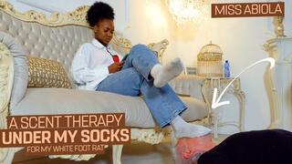 My special scent therapy under my socks for my white foot rat ( Sock Domination with Miss Abilola ) - FULL HD MP4