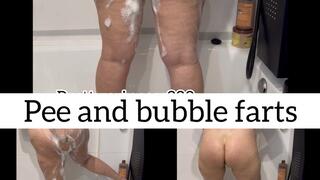 Pee and bubble farts in bathtub