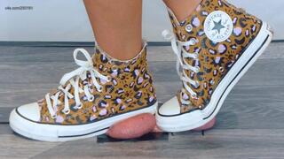 Ambers Wild Converse Hi Tops - Extreme Cock and Balls Trample - Close View