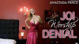 JOI Worship Cum Denial with Femdom Anastasia Pierce in Shiny Pink