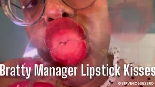 Bratty Manager Lipstick Kisses ebony lips close-up office roleplay by Royal Ro hd mp4 1080p