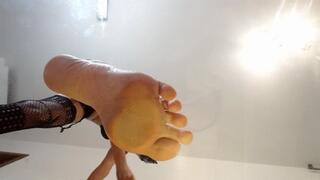 Fruit trampling and feet licking