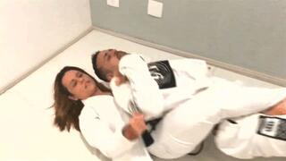 Mixed wrestling with judo gi! Fighting and absing this submissive guy dressed with judo gi