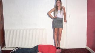 Sophie Smart Skirt & High Heels Head Standing