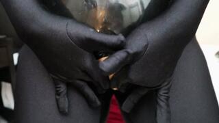 Double Rubber-Pussy Latex Doll Blindfolded, Gagged, Vibrated and Fucked