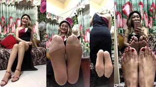 LONG DRESS AND FEET101