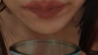 DRIPPING SPIT INTO AN EMPTY GLASS ASMR | LAURA