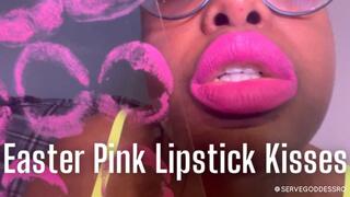 Easter Pink Lipstick Kisses - close up plexiglass kisses Royal Ro hd mp4 1080p
