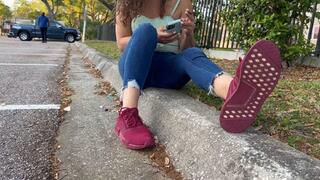 Lurking Creepy Feet Sniffer Stalks Painful Pleasure