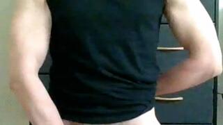 big hard cock masturbation with flexing and moaning