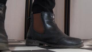 Tiny cock crushed under Tanja's everyday footwear - Cam 2