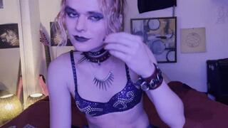 TS Goth Bimbo Veronika Vale Plays with Her Toys