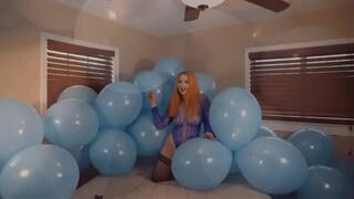 Bye Bye Blue Balloons: Galas Looner 50 Blue Tt17 Balloons Teasing & Popping Masspop with B2p, Nail Pop & Pin Pop - mp4
