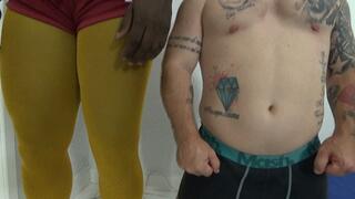 Dwarf vs Strong Ebony fart fight by Fernada chocolate and Pitoco cam by aline full hd