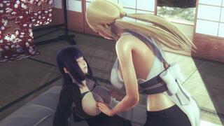 Futa Tsunade teaches Hinata with dick (3D