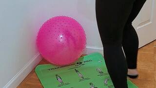 Yoga Ball Bouncing Topless