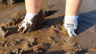 Ruining my White Converse Sneakers in Mud