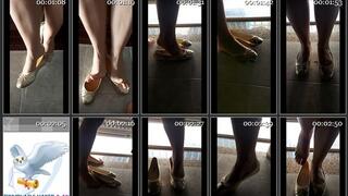 Wearing new ballet flats