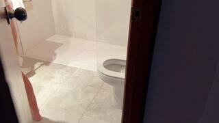Crazy Step-son is spying step-mom pee in the toilet