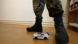 Soldier stomping Toy Car