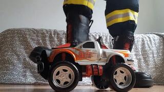 Firefighter Crushing Toy Truck
