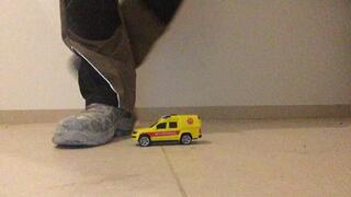 Worker stomping Toy Car 4