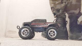 Soldier stomping RC Car