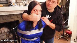 Summer Ash gets zip tied and taped during a simulation in case she ever gets captured