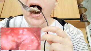 Eating rice - Swallowing large Microcamera - Extreme Vore Exploration 1080HD