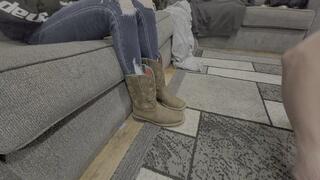Cowgirl boot and sock smelling
