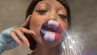 RubyDollLipz's Red, White & Blue Glass Kisses