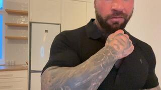 co worker comes over after work to worship my biceps