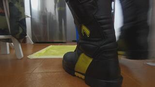 Firefighter Stomping Some Food 3