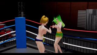 Topless Boxing Anime - Emeraldine vs Hana