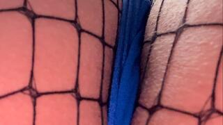 Blonde and brunette laugh as your face gets sat on