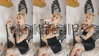Chainsmoking three cigarettes whilst applying Red lipstick and sucking dildo - Kinkerbell23
