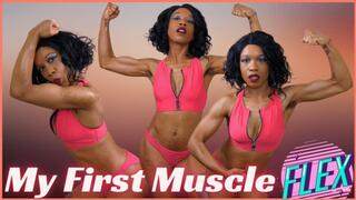 My First Muscle Flex: BIKINI BABE FLEXES BICEPS IN 4K