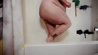 Bathtime Masturbation with BBC Dildo