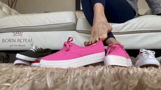 Trying on Keds sneakers collection