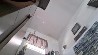 Hd Under barefoot stomping Giantess in a dress upskirt pov Cleaning her kitchen ,washing dishes and preparing a sandwich