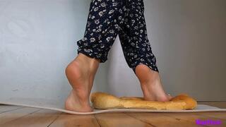 Bread Crushing Bare Feet - HD MP4
