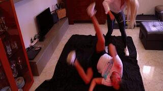 Mixed wrestling with one goal-mouth MP4