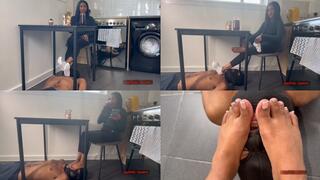 Goddess Laila - Be My Human Footstool While I Eat (HD 1080p MP4)